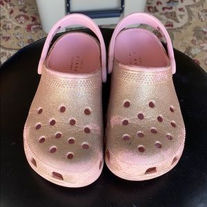 Glitter pink Crocs in good condition